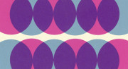 Two rows of alternating pink and blue circles overlap to create purple half circles across the image.